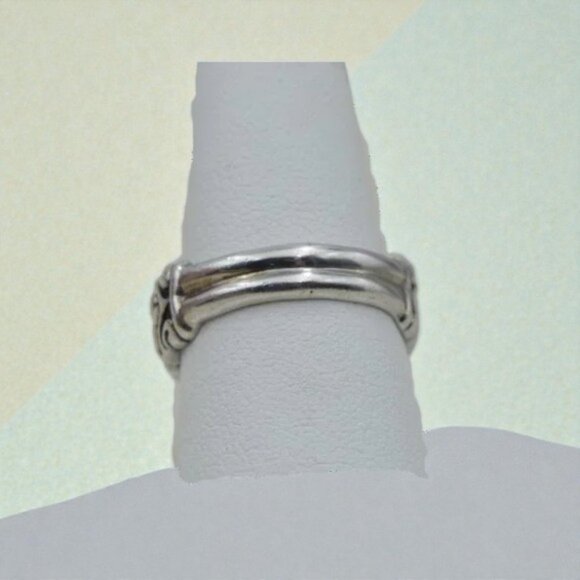 Vintage Samuel Benham Sterling Peridot Ring Cushion Cut Stone August Birthstone - Picture 9 of 9